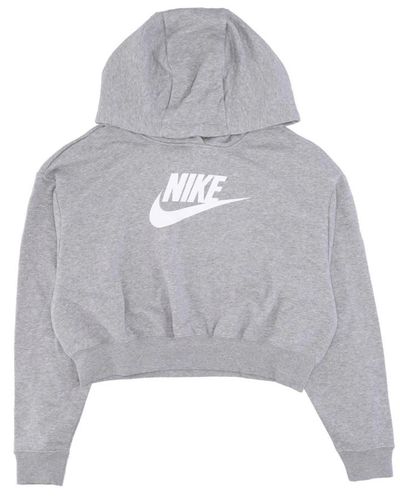 Nike Grafischer oversize crop hoodie - Grau