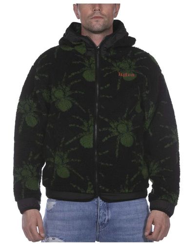 Iuter Spider fur zip hoodie schwarzer sweatshirt