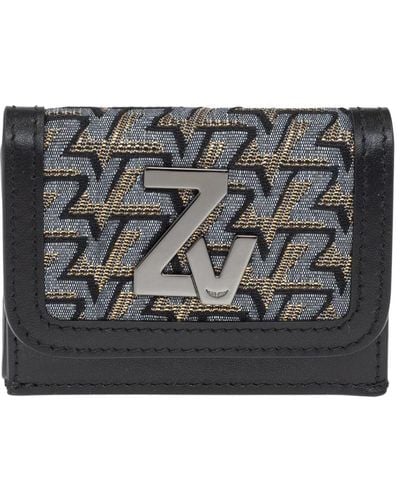 Zadig & Voltaire Trifold Wallet With Jacquard Pattern - Mettallic