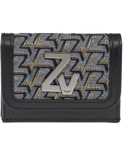 Zadig & Voltaire Trifold wallet with jacquard pattern - Metallizzato