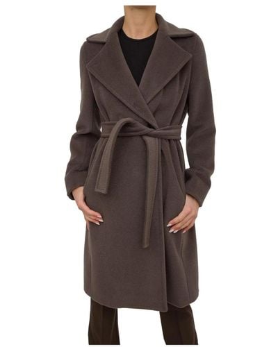 Marella Coats > belted coats - Marron