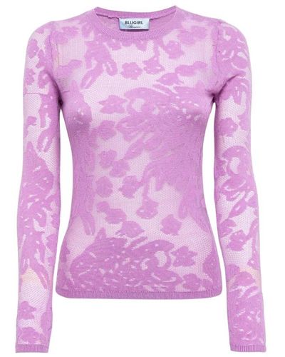 Blugirl Blumarine Round-Neck Knitwear - Purple