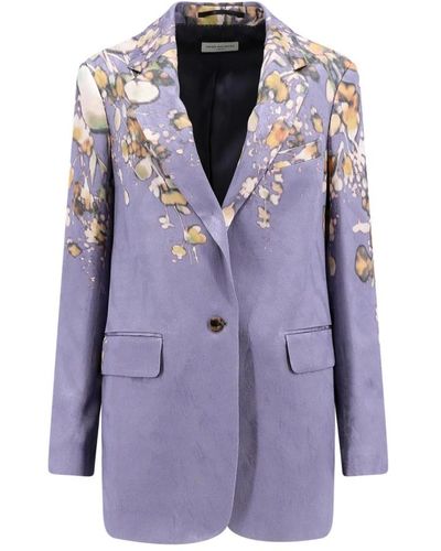 Dries Van Noten Multicolor print lapel blazer - Lila