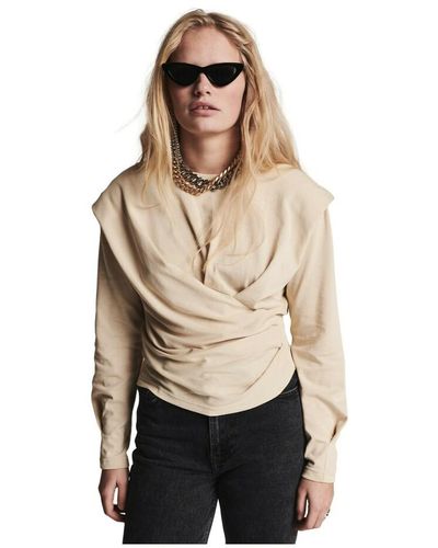 Zoe Karssen Saba pleaded longsleeve top - Neutro