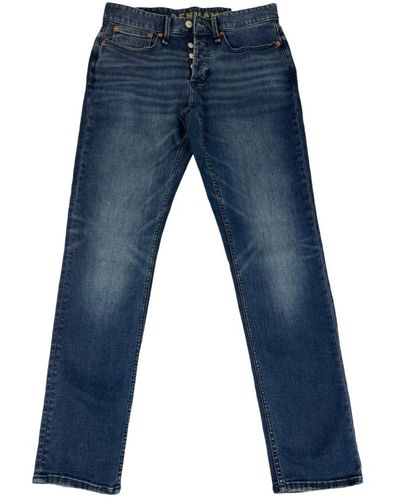 Denham Jeans slim fit blu scuro con chiusura a bottoni