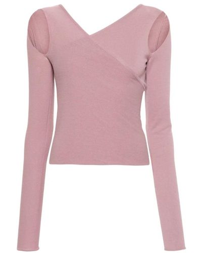 Rick Owens V-Neck Knitwear - Pink