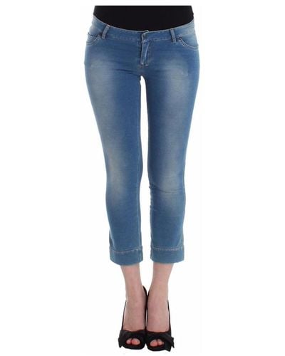 Ermanno Scervino Beachwear Jeans Capri Pants Cropped - Blau