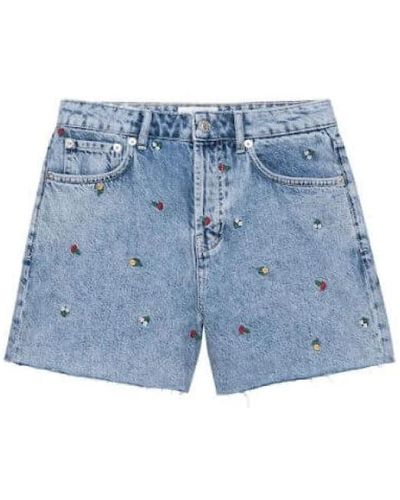 Rails Shorts de mezclilla bordados con flores - Azul