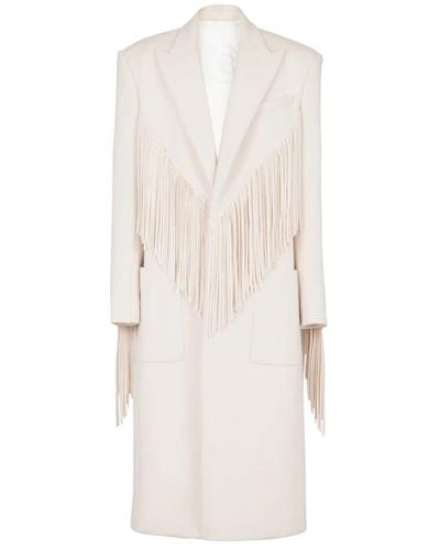 Balmain Coats > single-breasted coats - Blanc