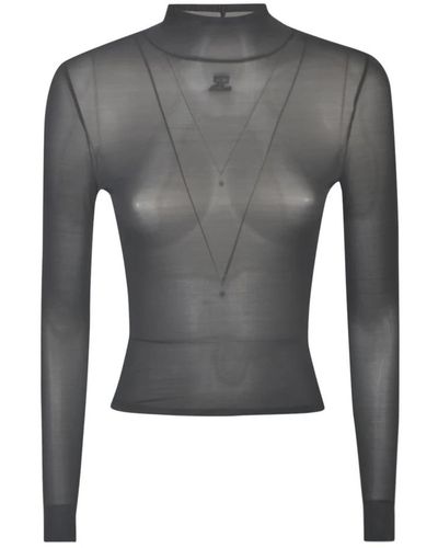 Courreges Long Sleeve Tops - Grey