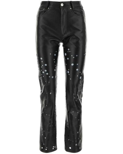 DURAZZI MILANO Trousers > leather trousers - Noir