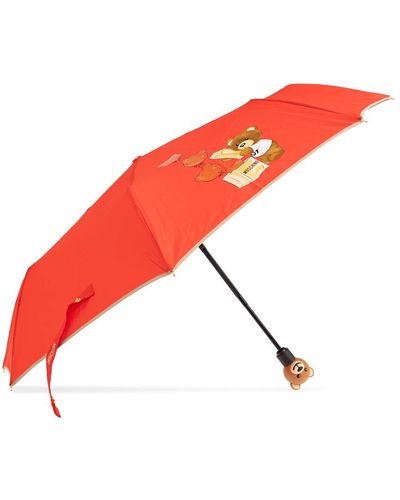 Moschino Ombrello con logo - Rosso