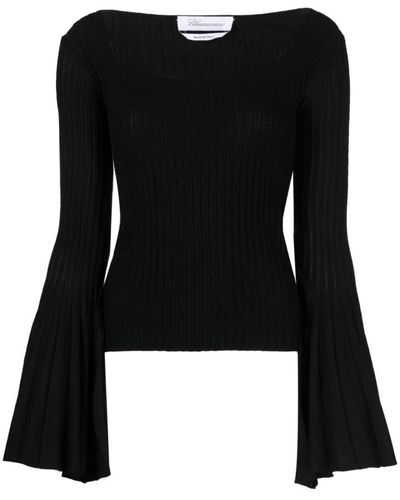 Blumarine Schwarze sweater mit plissé-detail