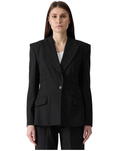 Versace Pinstripe jacke schwarz und weiß