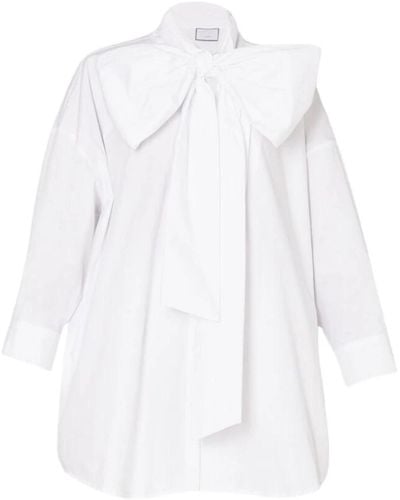 Liu Jo Oversize bluse mit schleifendetail - Weiß