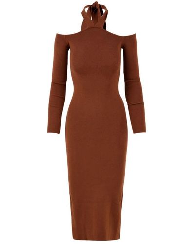 Akep Knitted Dresses - Brown