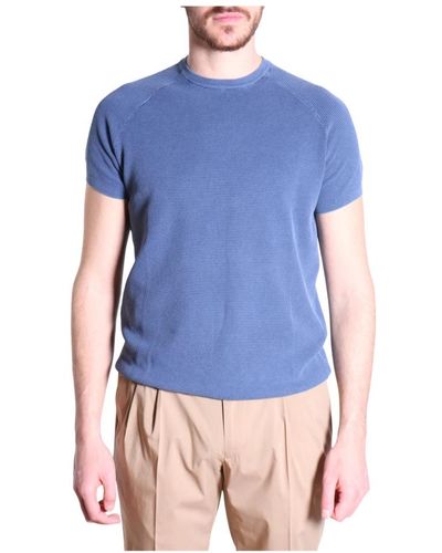 Aspesi Elegantes blaues Wafer-Strickshirt