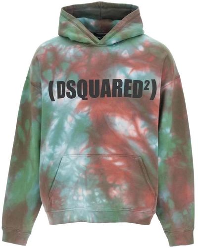 DSquared² Tie-dye logo-print hoodie - Verde