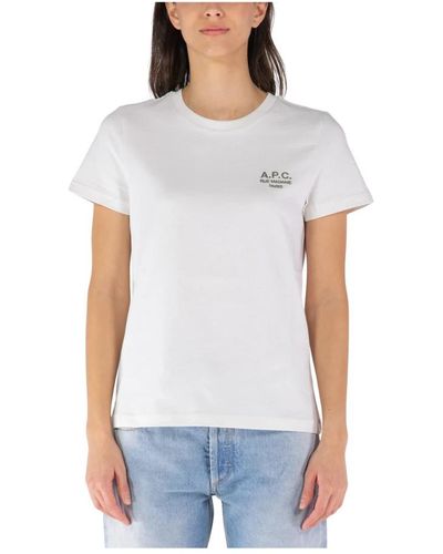 A.P.C. Kurzarm baumwoll-t-shirt - Weiß