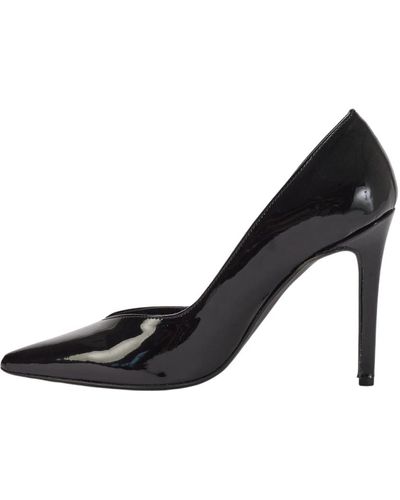 Silvian Heach Zapatos de tacón alto con punta de charol - Negro
