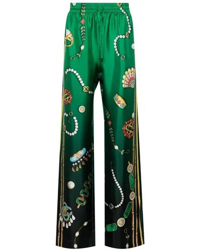 Casablancabrand Trousers > wide trousers - Vert