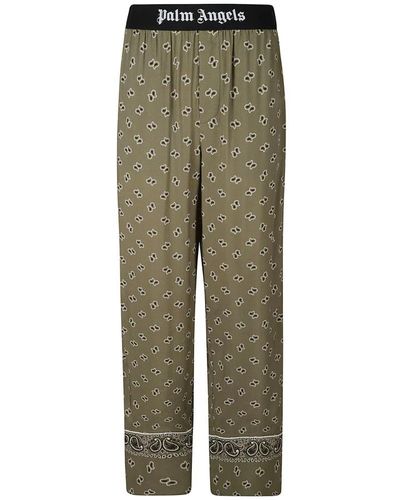 Palm Angels Pantaloni con stampa paisley - Verde