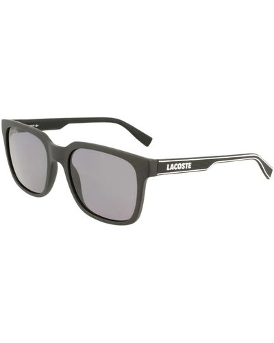 Lacoste Schwarze und weiße sonnenbrille mit mattem finish - Grau