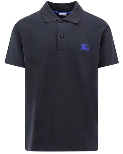 Burberry Baumwoll-polo-shirt mit ekd-stickerei - Blau