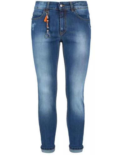 Yes-Zee Jeans in cotone slim fit da - Blu