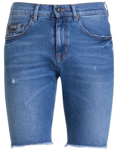 Versace Jeans Couture Shorts in denim slim fit per uomo - Blu