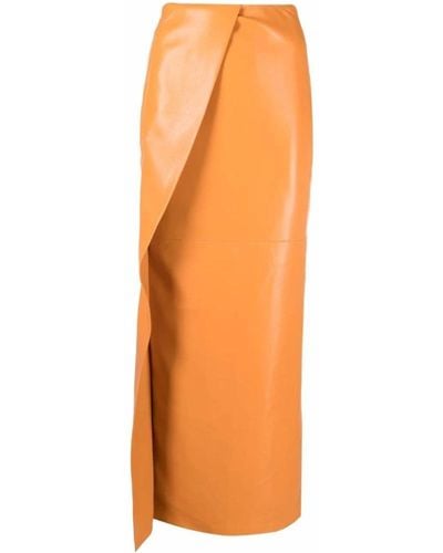 Nanushka Frill-detailed Full Skirt - Orange