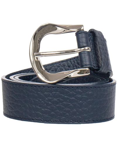 Orciani Cinturón de cuero con hebilla de paladio - Azul