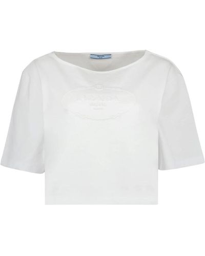 Prada Tops > t-shirts - Blanc