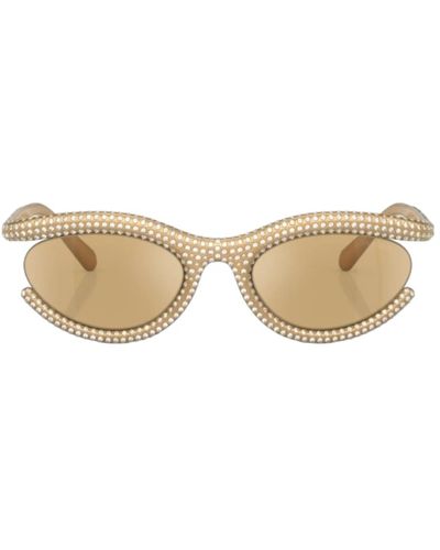 Swarovski Goldene ovale sonnenbrille - Natur