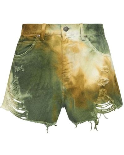 Pinko Pantalones cortos militares de algodón - Verde