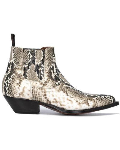 Snake Print Ankle Stiefel