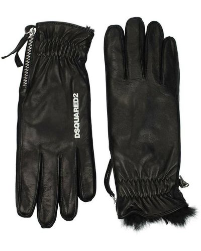 DSquared² Gloves leather - Negro