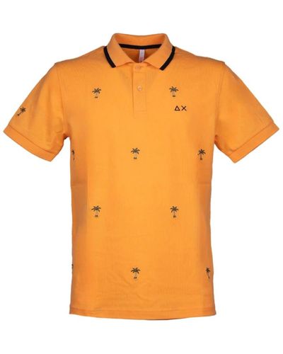 Sun 68 Polo full embroidery arancione