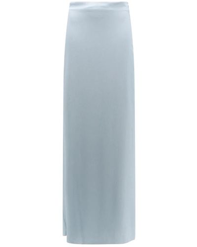 Erika Cavallini Semi Couture Falda de mezcla de seda de talle alto - Azul