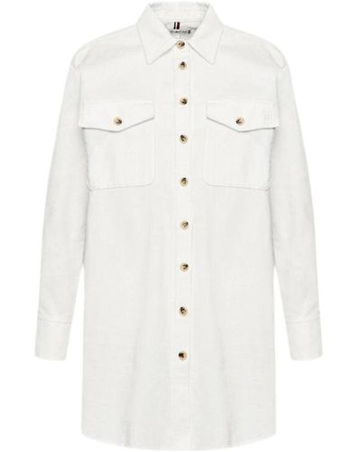 Tommy Hilfiger Camicia donna corduroy over - Bianco