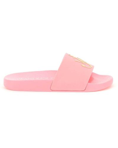 JW Anderson Rubber slides with logo - Rosa