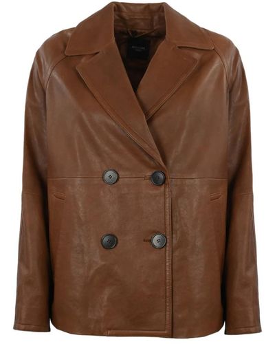 Weekend by Maxmara Leather Jackets - Brown