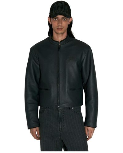 032c Jackets > leather jackets - Noir