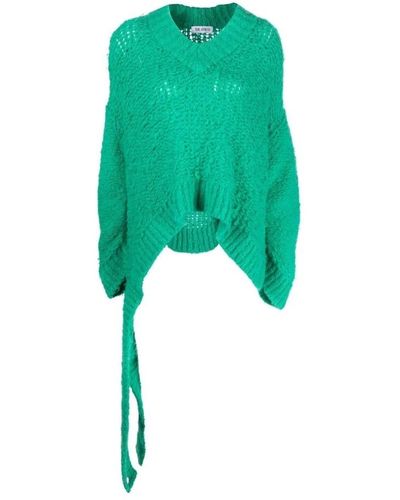 The Attico V-Neck Knitwear - Green