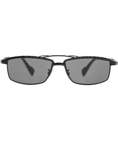 Kuboraum Rechteckige sonnenbrille - schwarz matt - Grau