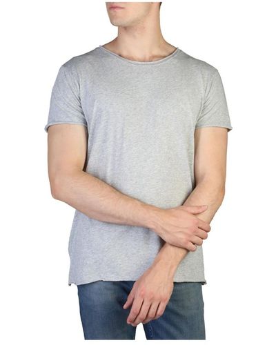 Calvin Klein T-shirt mit kurzen ärmeln und rundhalsausschnitt - Grau