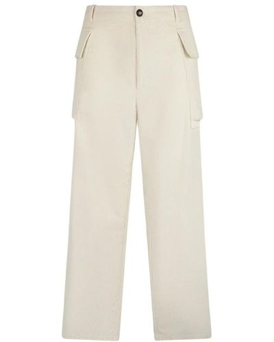 Ballantyne Wide Trousers - Natural