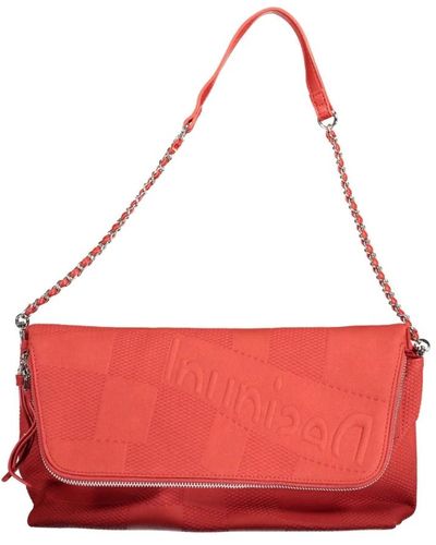 Desigual Rote polyurethan-handtasche mit abnehmbarem schulterriemen