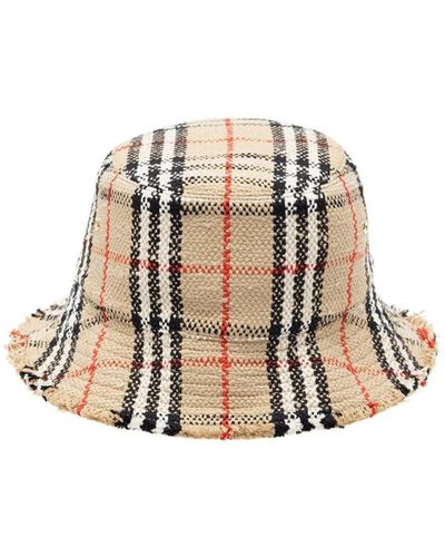 Burberry Check bouclé bucket hat - Natur
