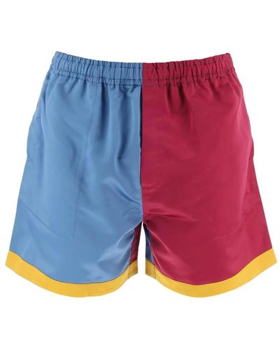 Bode Color block shorts inspiriert von einer jockeyjacke aus den 50er jahren - Blau